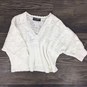 David Brett Vintage Knit Crop Top Cover Sweater
